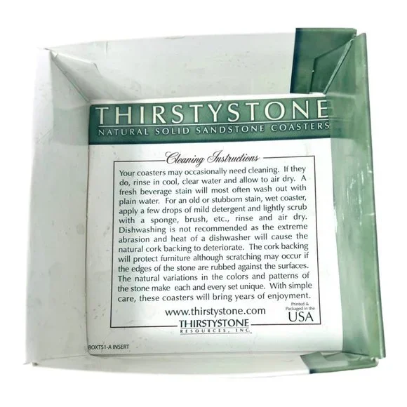 Thirsty Stone Set of 4 Natural Sandstone & Cork Santa Christmas Coasters - Picture 13 of 13